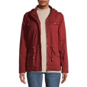 💥 New Look Burnt Red Hooded Utility Jacket S